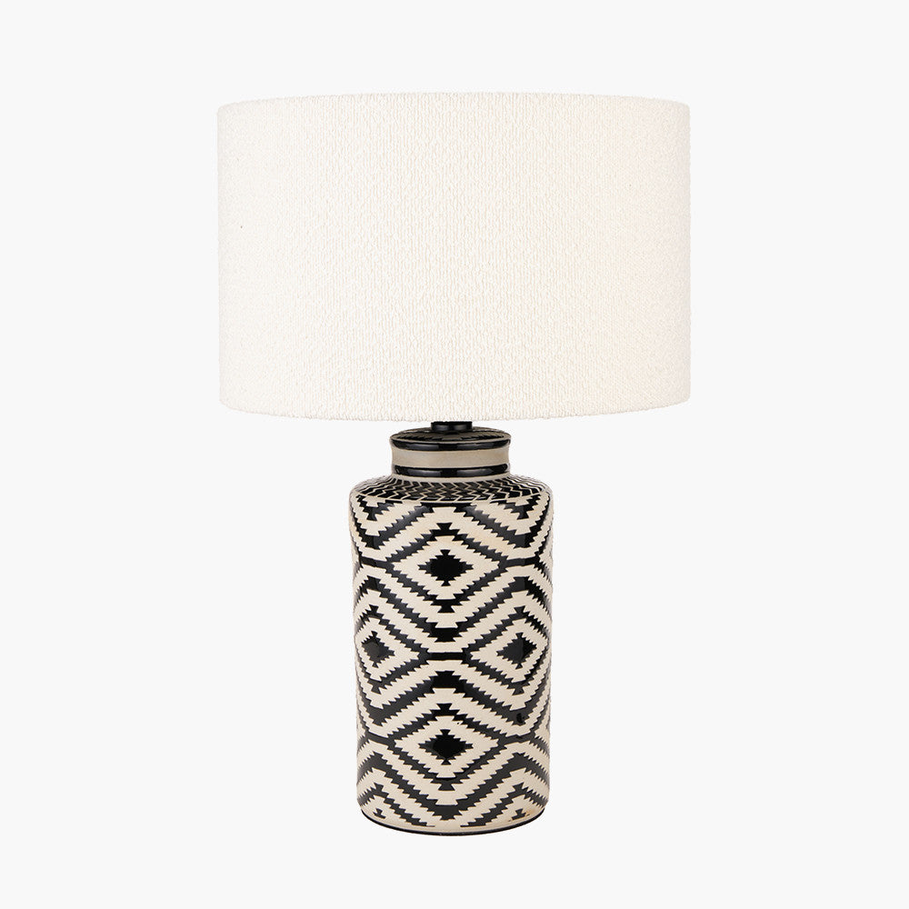 Chirala Black & White Tall Ikat Ceramic Table Lamp - Base Only